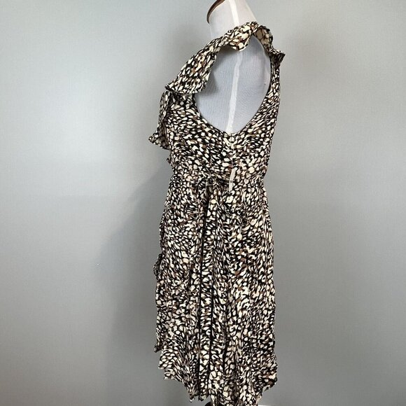 Free People French Quarter Mini Wrap Dress Size XS Brown Black Print NWT - Picture 4 of 14